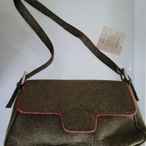 Army Green Wool Handbag NWT